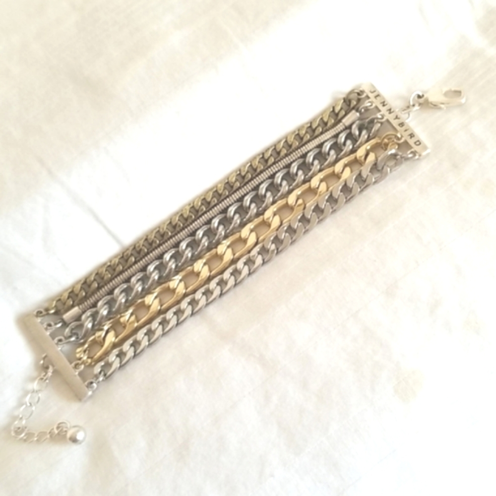 Jenny Bird Gold Silver Austin Cuff Chain Bracelet